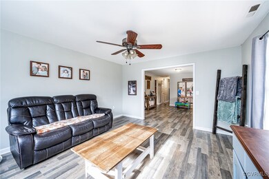 Living room with view of entryway/foyer