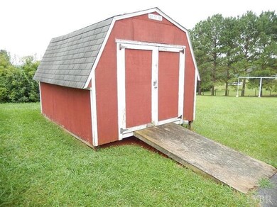 Storage shed in rear yard