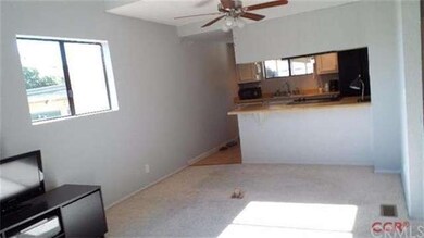 Light and spacious living area open to kitchen wit