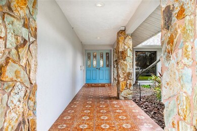 Moroccan Style Tiling in covered double door entry