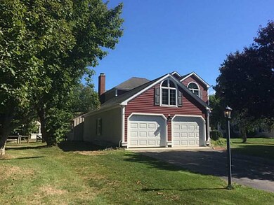 Exterior Front. Large two car garage