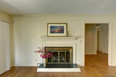 More detail of gas fireplace and mantle.