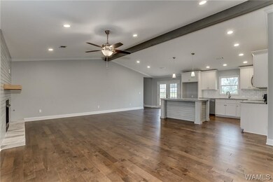 Open floor-plan between great room and kitchen