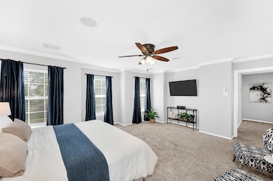 Big primary suite. Yes, that's a king-sized bed. L