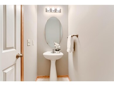 Guest bathroom is located on the main level by the