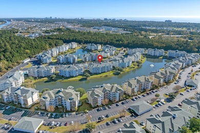View of urban area with a large body of water
