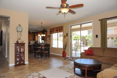 View of family room towards kitchen