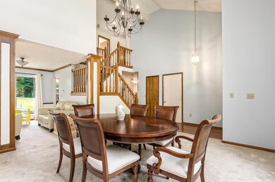 Two story living room