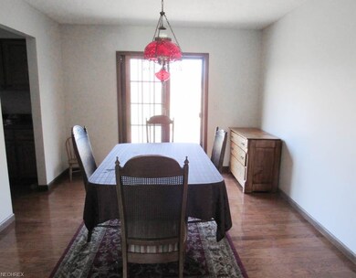 Dining room with a sliding door to the backyard.
