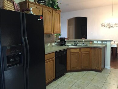 Kitchen open to dining room