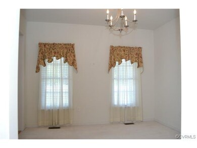 Dining room with an elegant chandelier