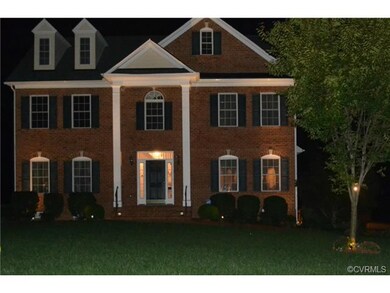 Night photo of front evevation