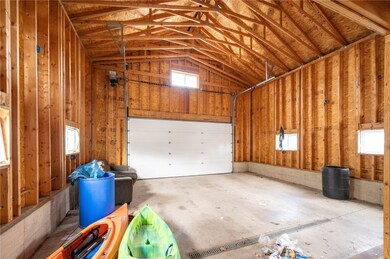 Garage with large door 

