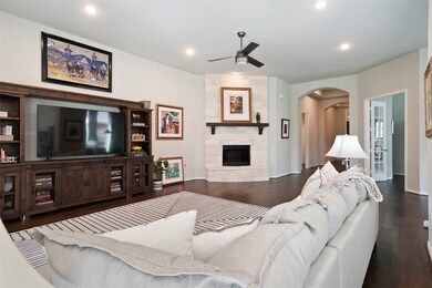 Cozy up by the fire.  This delightful gas wood burning fireplace in the family room will warm your spirit and your home on cool winter evenings.