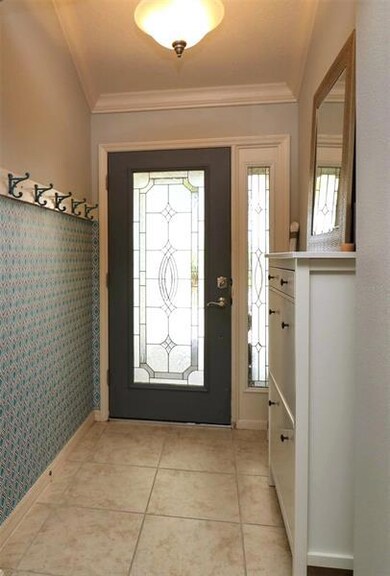beautiful leaded front door.