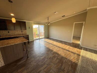 Unfurnished dining area featuring a chandelier, c
