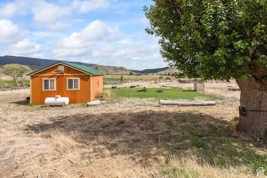 View of yard with a mountain view and a view of rural / pastoral area