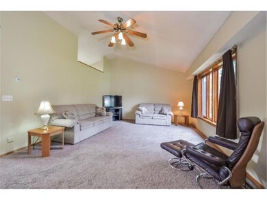 Large living room with vaulted ceiling and ceiling