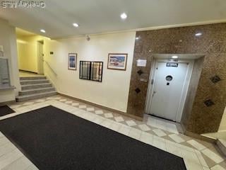 Lobby with recessed lighting