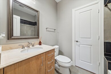 First floor: One of the downstairs bedrooms featur