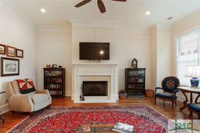 Cozy fireplace.