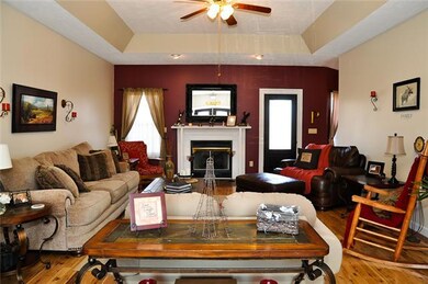 Varigated wood floors in an inviting livingroom