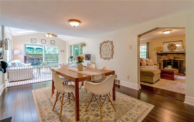Entertaining is a breeze in the large dining room 