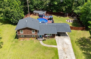 Aerial view of property and surrounding area