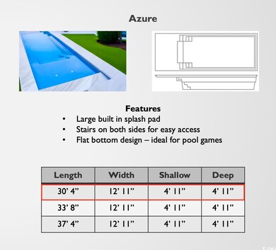 Optional Azure 30' Fiberglass Pool Upgrade