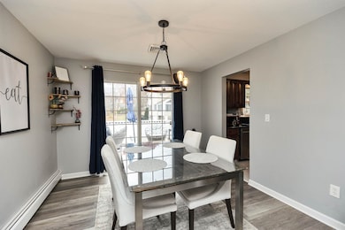 Dining room with laminate flooring