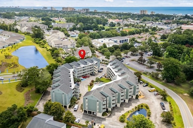 Aerial view of a large body of water