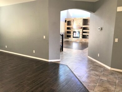Looking out Game room to Family Room