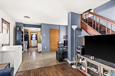 Living room with stairs