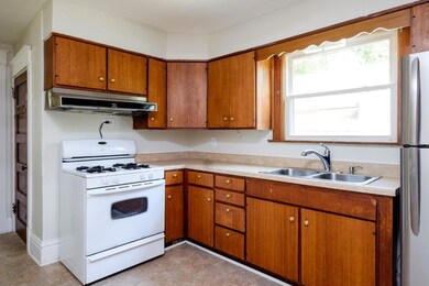 kitchen with brand new counter top and vinyl floor
