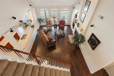 The family room as seen from the 2nd floor landing.  Let's take a closer look upstairs...