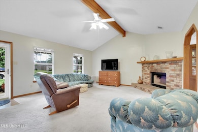 Side view of living room