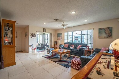 Large living room gets plenty of light