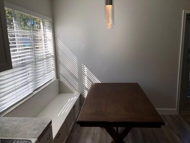 Built in storage bench in dining area