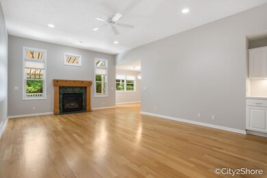 Family room with fireplace