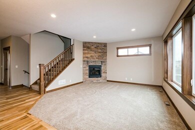 Corner Fireplace in Living Room