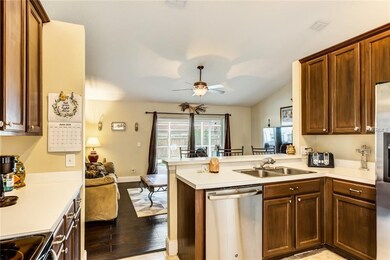 Kitchen opens to family room