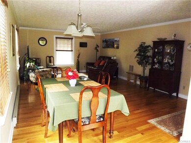 The dining area has new lighting and is convenient