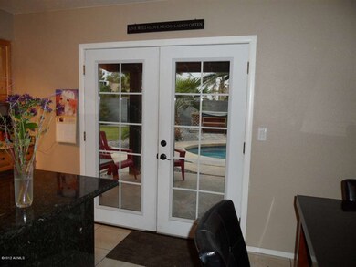 french doors to backyard