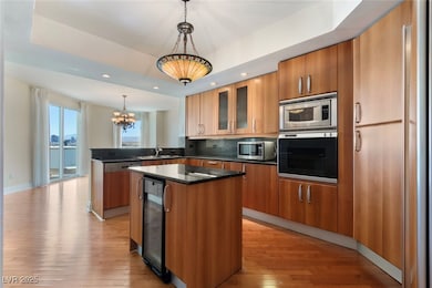 Kitchen featuring stainless steel appliances, a pe