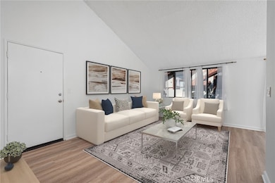 Virtually Staged - Living Room with Cathedral Ceiling