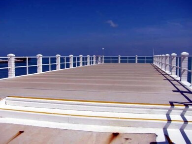 Wide, concrete pier