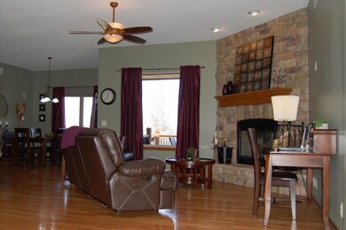 The main floor living room is completely open to t