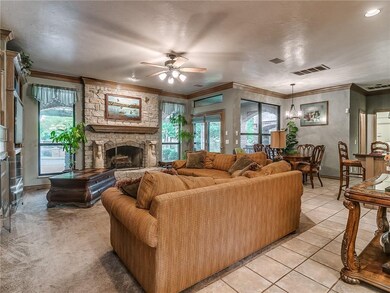 Large living room with a beautiful fireplace  appr