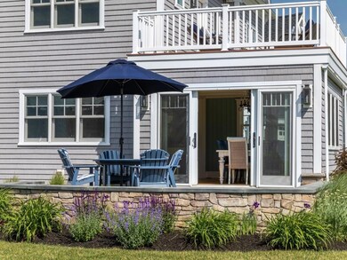 Mature gardens surround the patios ~...