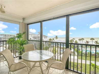 South corner Balcony with a Gulf view and tile floors